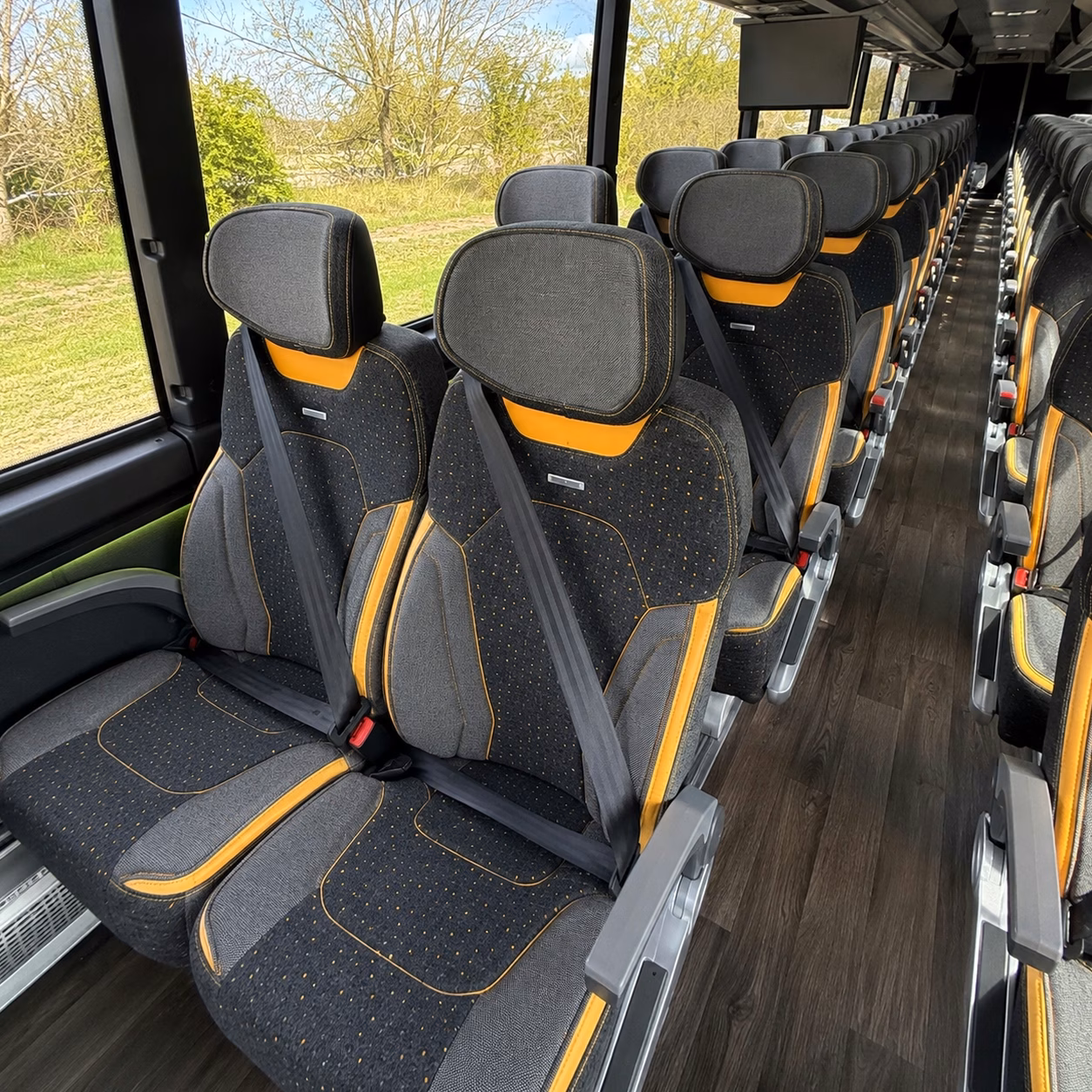 clifton charter bus rental interior