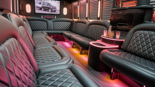 party bus rental interior bloomfield